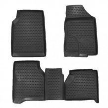 Passgenaue Gummi-Matten Nissan Navara 2010-2015 (4 dveře) - Novline mit dem Rand 28 mm